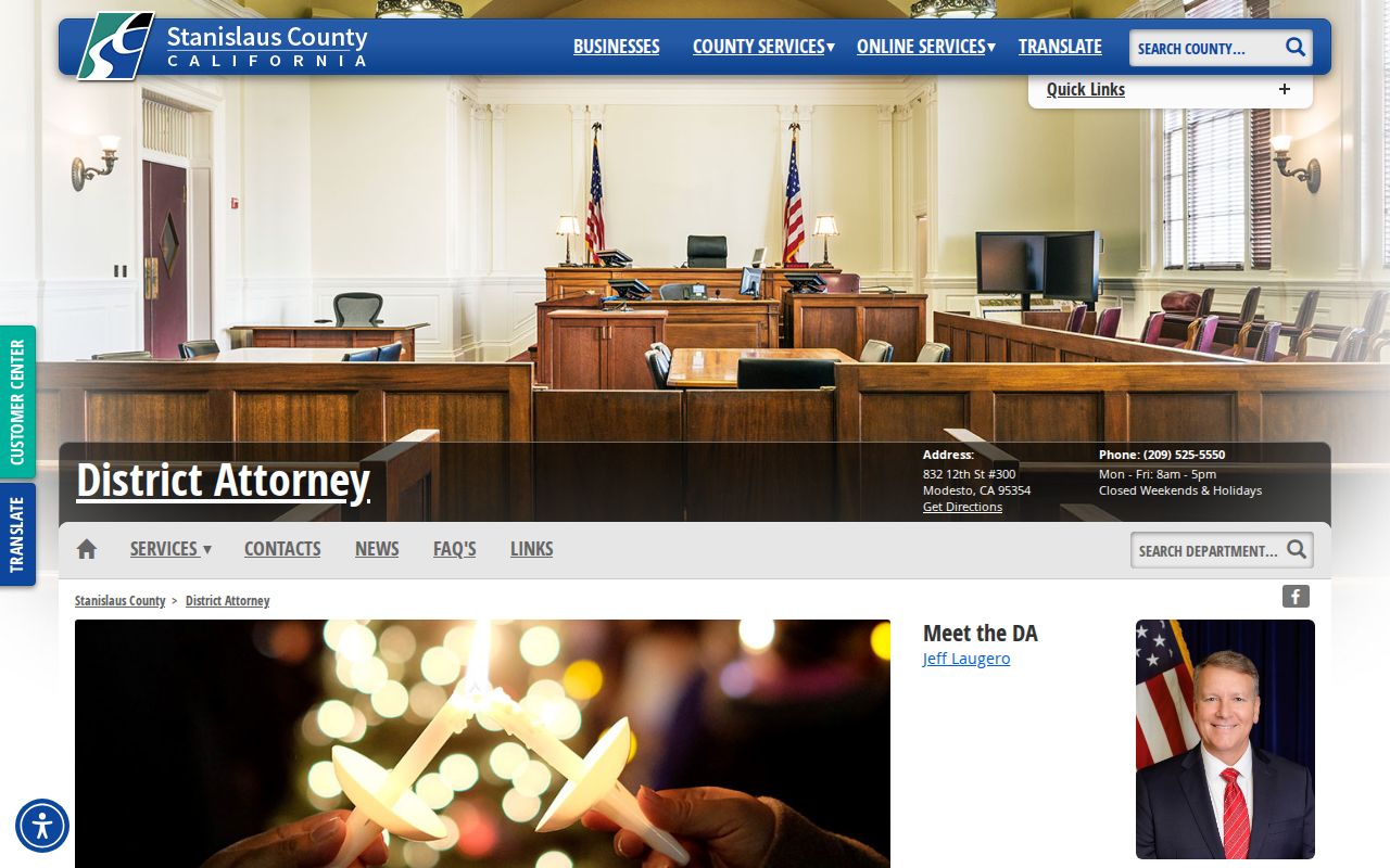 Stanislaus County criminal court case District Attorney filing information