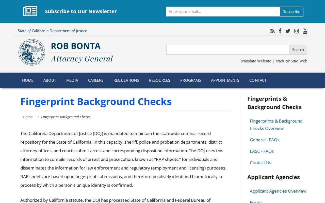 Stanislaus County sex offender search and California DOJ fingerprint record review
