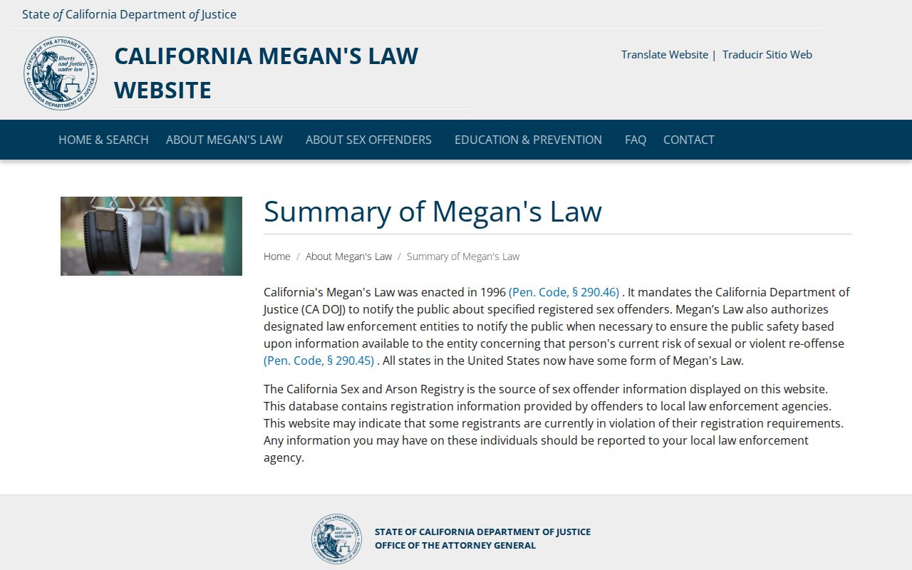 Stanislaus County sex offender search California Megan's Law summary